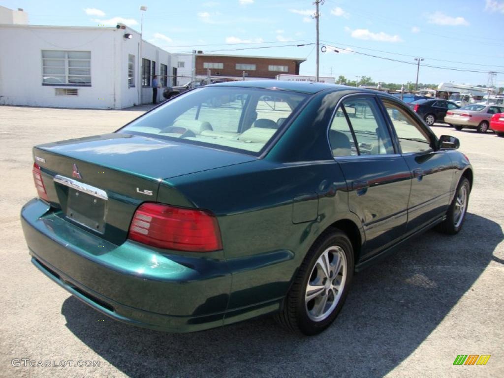 2001 Galant LS V6 - Sherwood Green Pearl / Tan photo #8