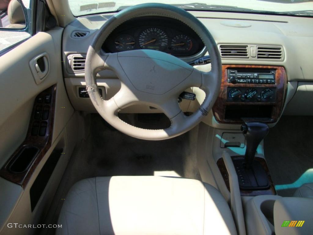 2001 Galant LS V6 - Sherwood Green Pearl / Tan photo #31