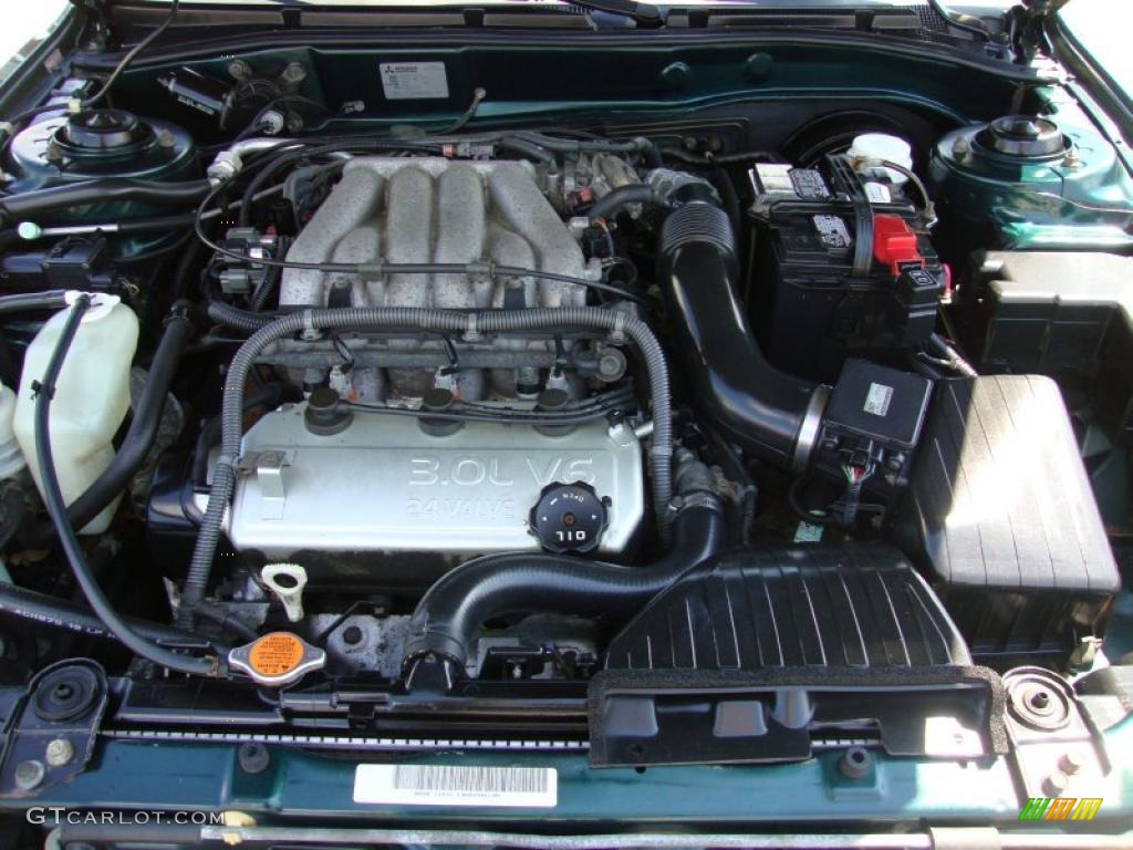 2001 Galant LS V6 - Sherwood Green Pearl / Tan photo #35