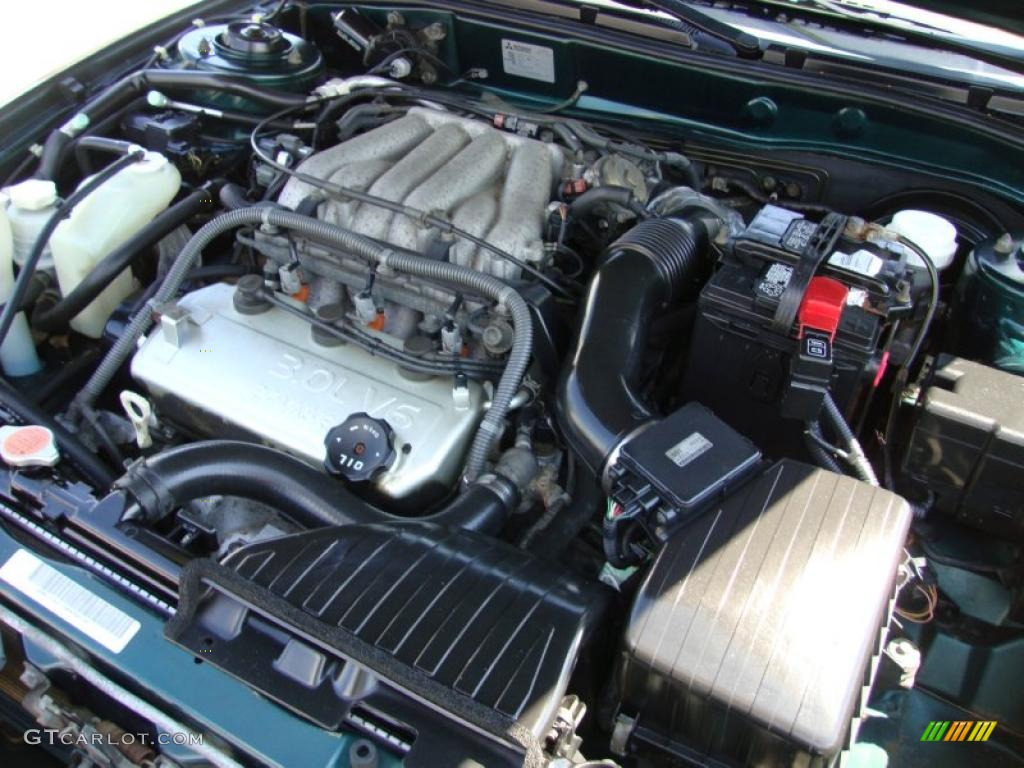 2001 Galant LS V6 - Sherwood Green Pearl / Tan photo #36
