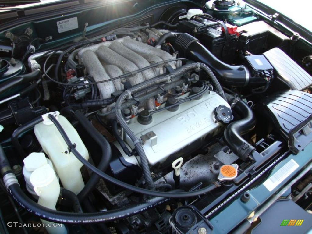 2001 Galant LS V6 - Sherwood Green Pearl / Tan photo #37