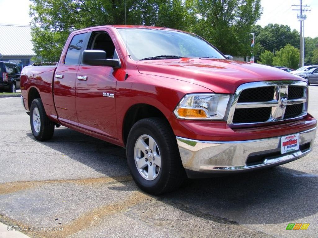 2009 Ram 1500 SLT Quad Cab 4x4 - Inferno Red Crystal Pearl / Dark Slate/Medium Graystone photo #7