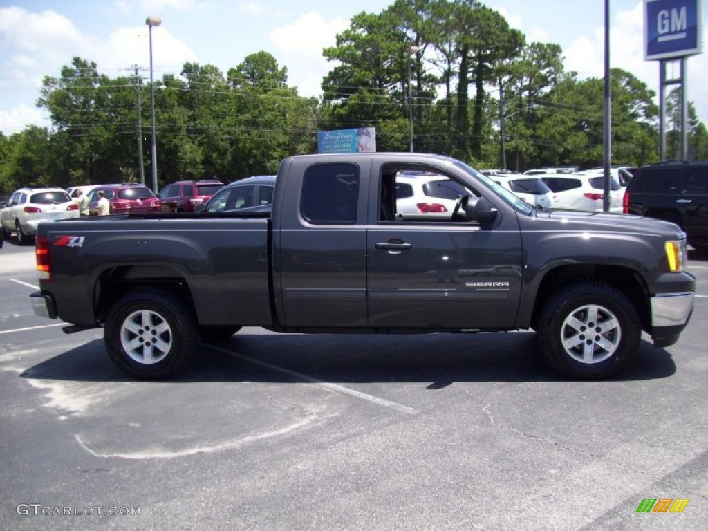 2010 Sierra 1500 SLE Extended Cab 4x4 - Storm Gray Metallic / Ebony photo #1