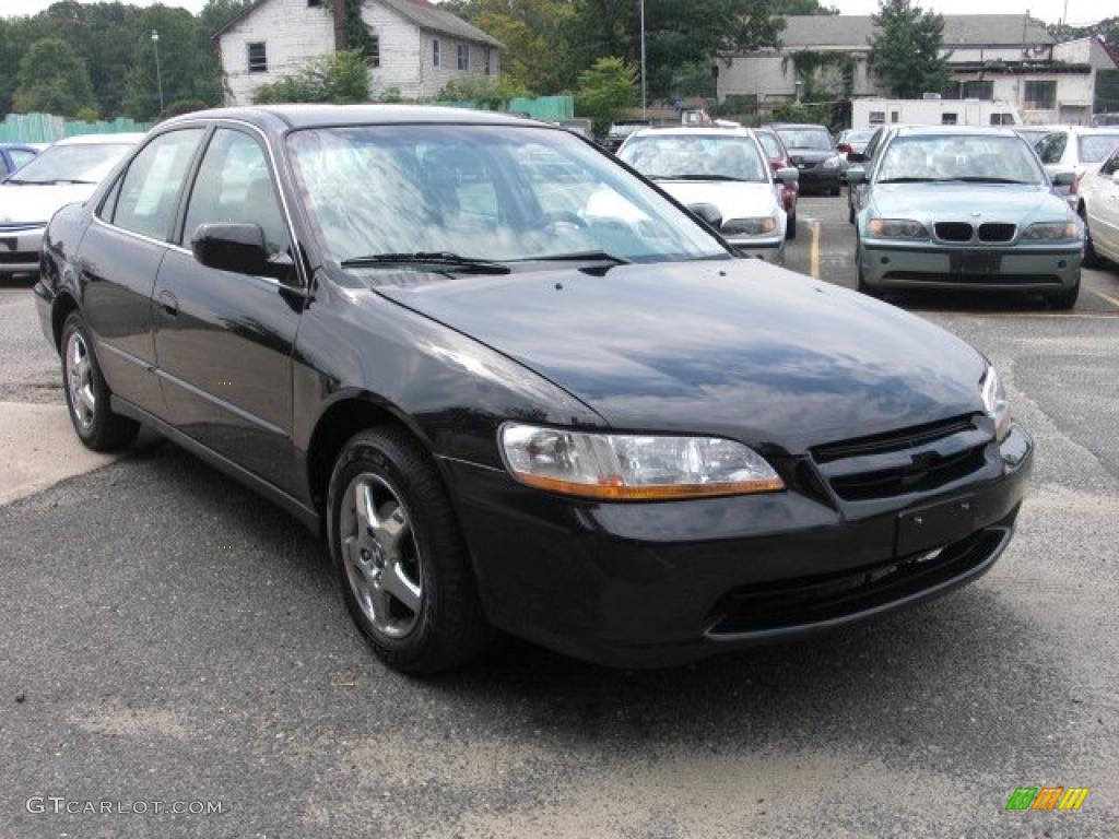 1999 Accord LX Sedan - Flamenco Black Pearl / Gray photo #2