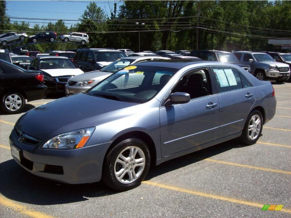 2007 Accord EX Sedan - Cool Blue Metallic / Gray photo #1