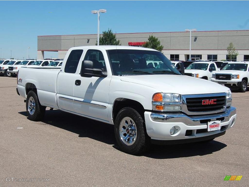 2006 Sierra 1500 Extended Cab 4x4 - Summit White / Dark Pewter photo #1