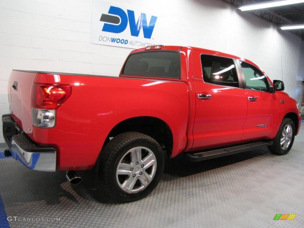 2007 Tundra Limited CrewMax 4x4 - Radiant Red / Graphite Gray photo #4