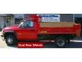 2001 Victory Red Chevrolet Silverado 3500 Regular Cab 4x4 Chassis Dump Truck  photo #2