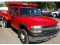 2001 Victory Red Chevrolet Silverado 3500 Regular Cab 4x4 Chassis Dump Truck  photo #10
