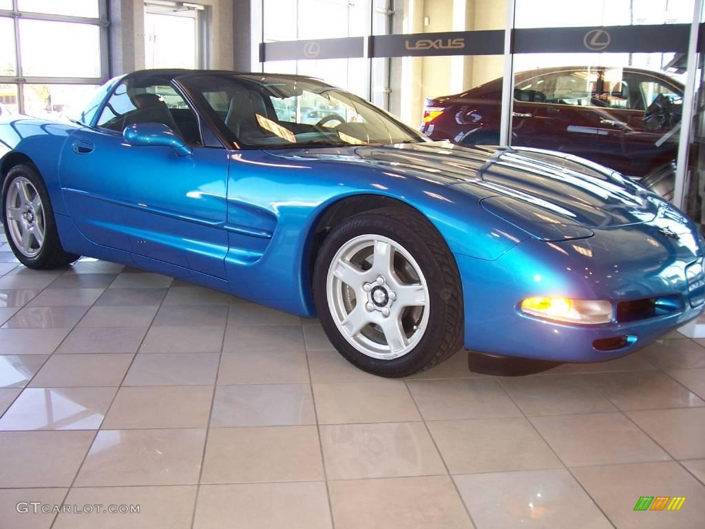1998 Corvette Coupe - Nassau Blue Metallic / Black photo #2