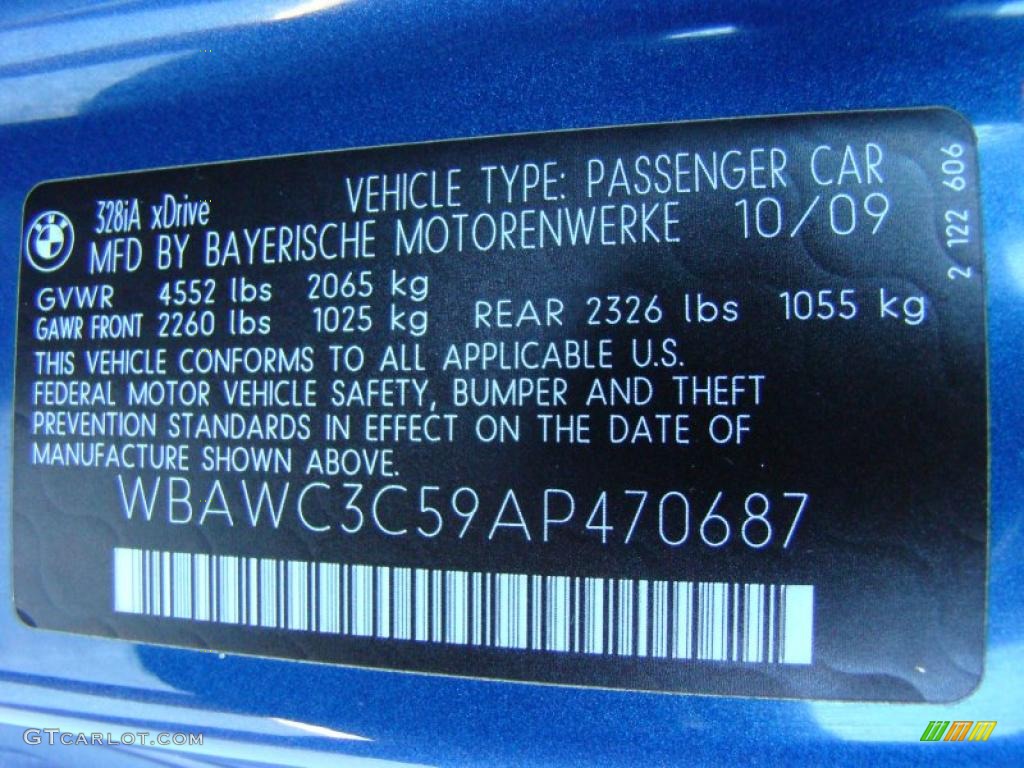 2010 3 Series 328i xDrive Coupe - Montego Blue Metallic / Black photo #15