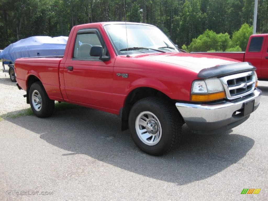 1999 Ranger XLT Regular Cab - Bright Red / Medium Graphite photo #4