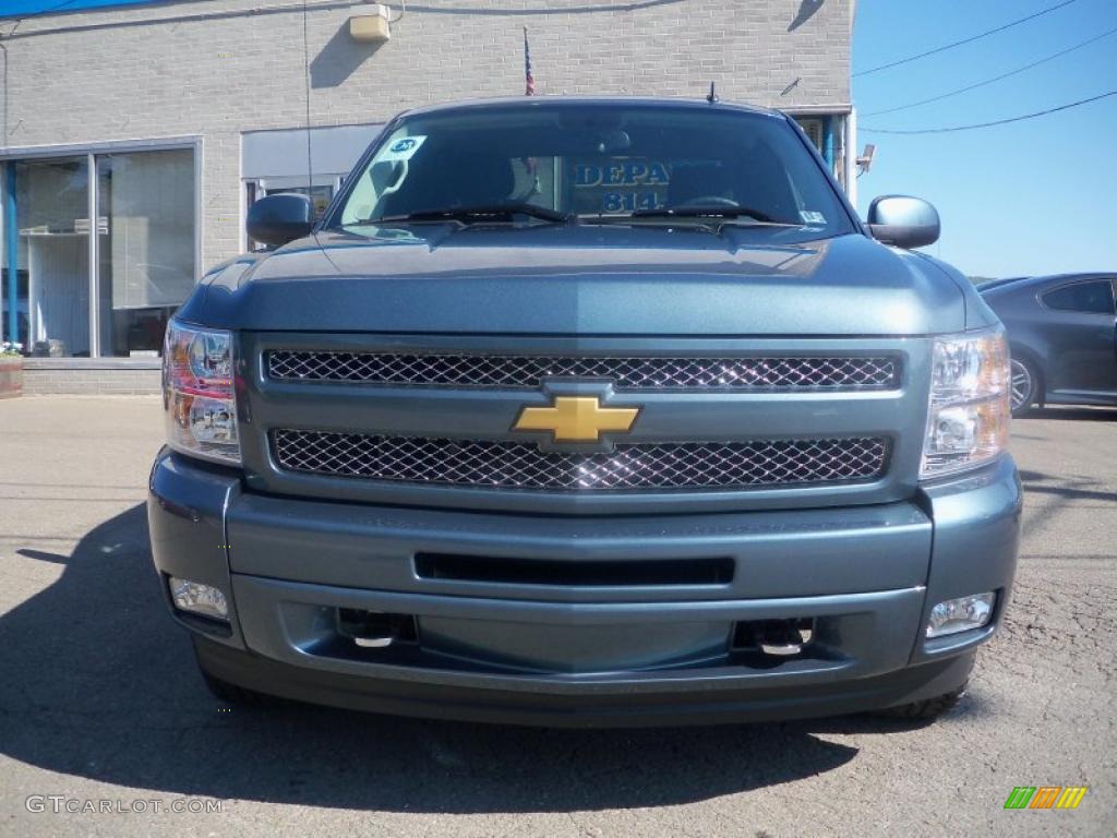 2010 Silverado 1500 LT Extended Cab 4x4 - Blue Granite Metallic / Ebony photo #2