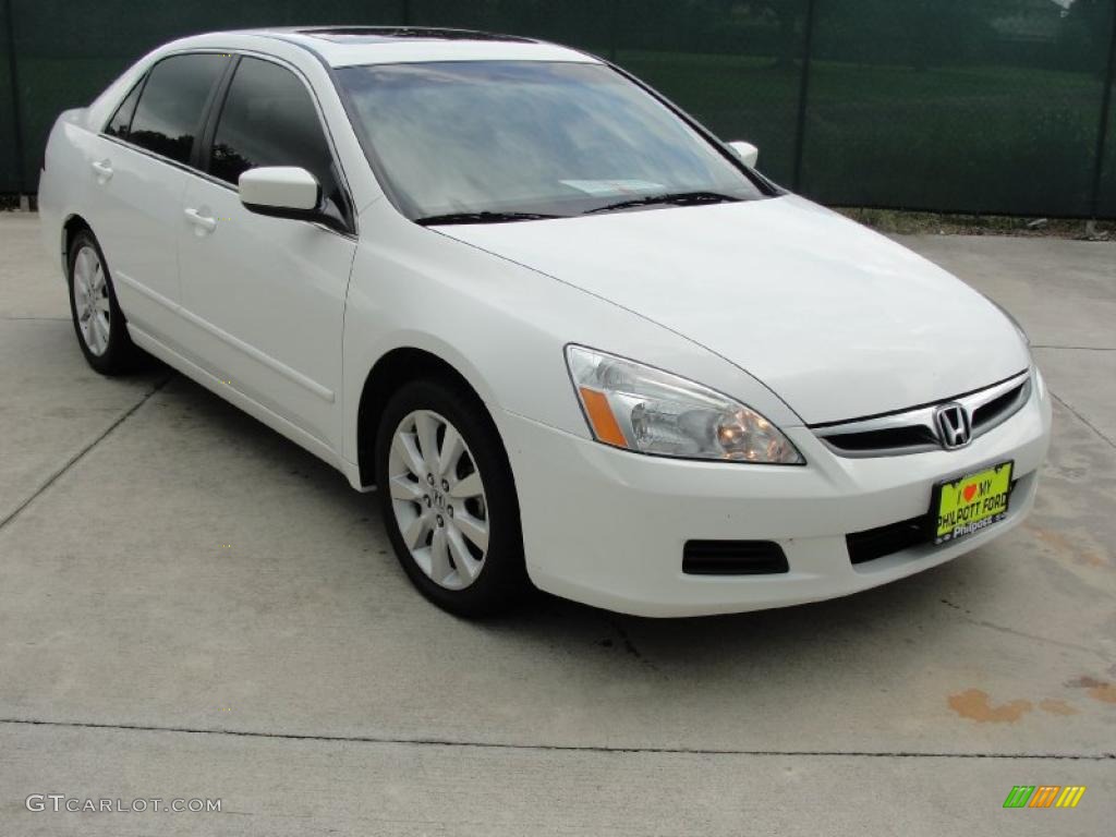 2007 Accord EX-L V6 Sedan - Taffeta White / Ivory photo #1
