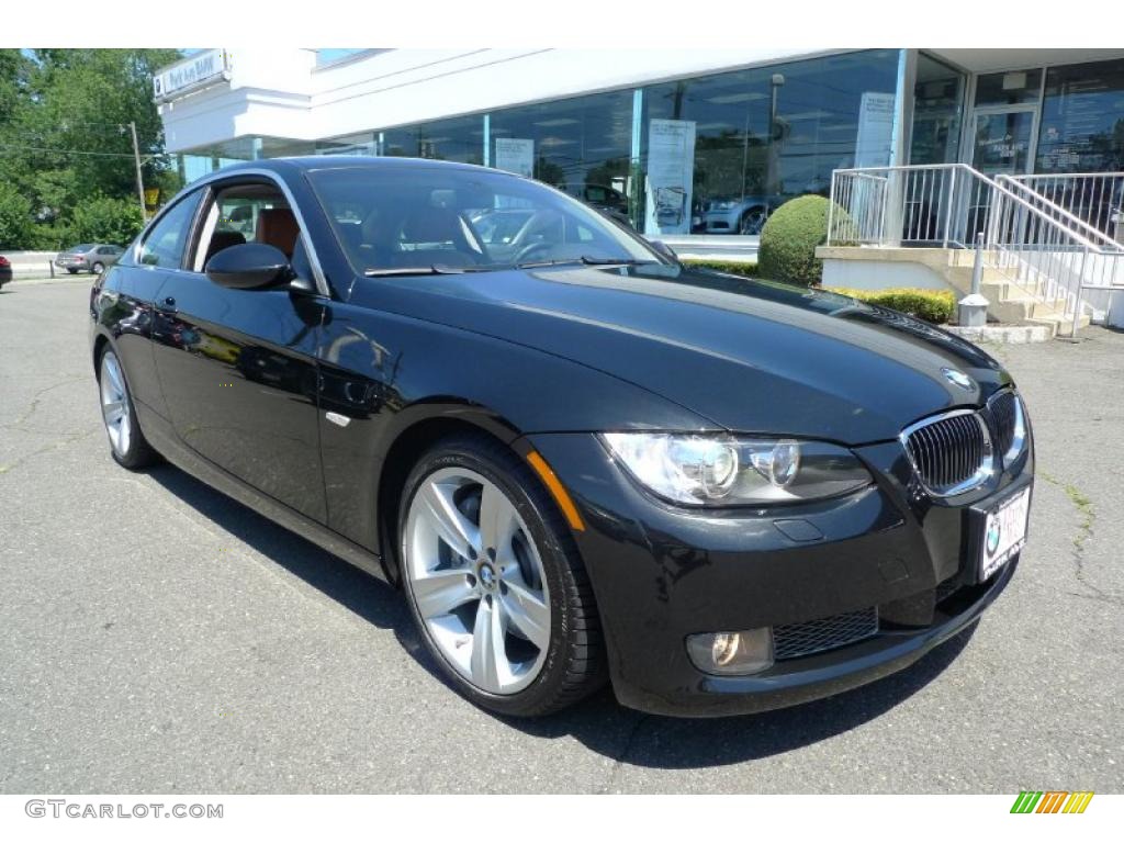 2007 3 Series 335i Coupe - Jet Black / Saddle Brown/Black photo #1