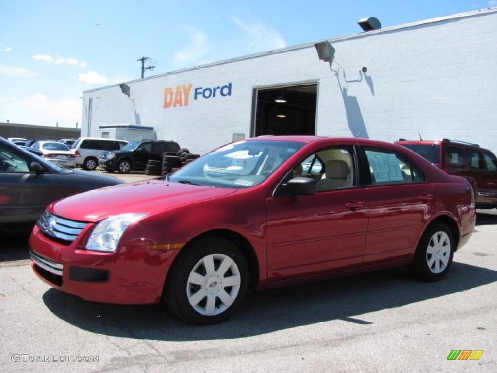 2007 Fusion S - Redfire Metallic / Camel photo #1