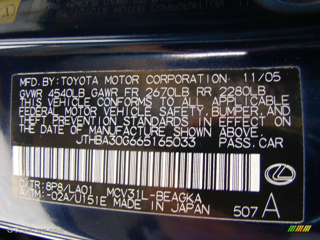 2006 ES 330 - Blue Onyx Pearl / Cashmere photo #15