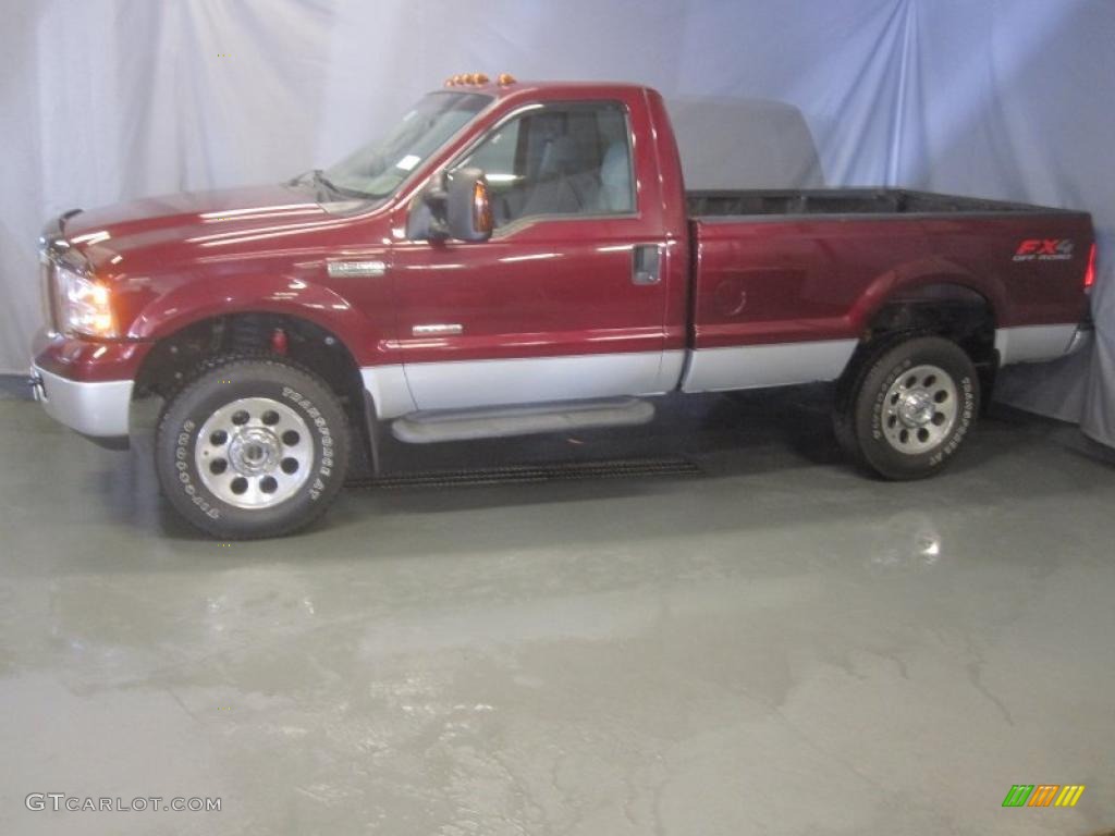 2005 F350 Super Duty FX4 Regular Cab 4x4 - Dark Toreador Red Metallic / Medium Flint photo #2