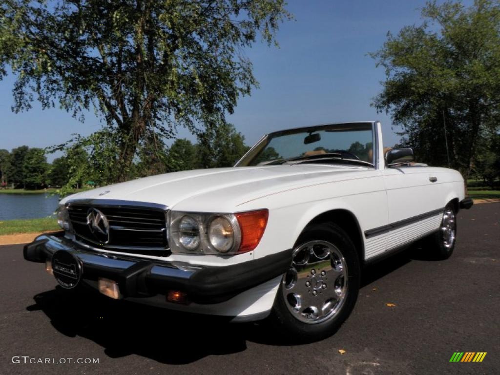 1987 SL Class 560 SL Roadster - Arctic White / Parchment photo #49