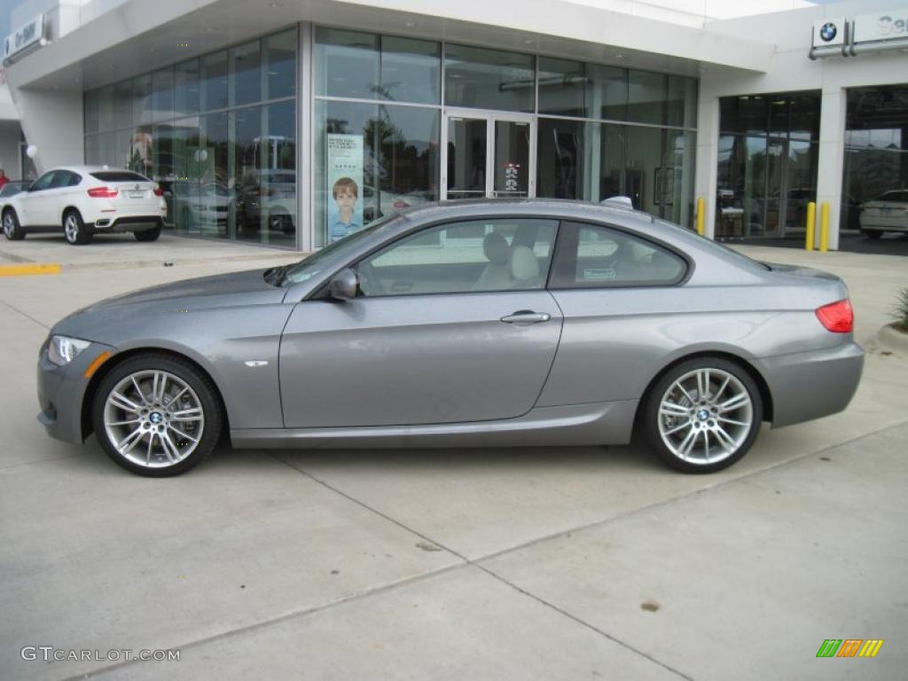 2011 3 Series 335i Coupe - Space Gray Metallic / Oyster/Black Dakota Leather photo #3