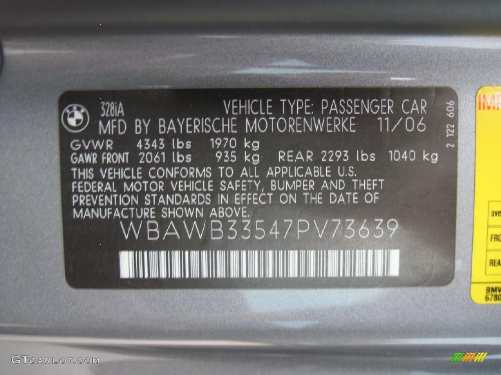 2007 3 Series 328i Coupe - Space Gray Metallic / Grey photo #12