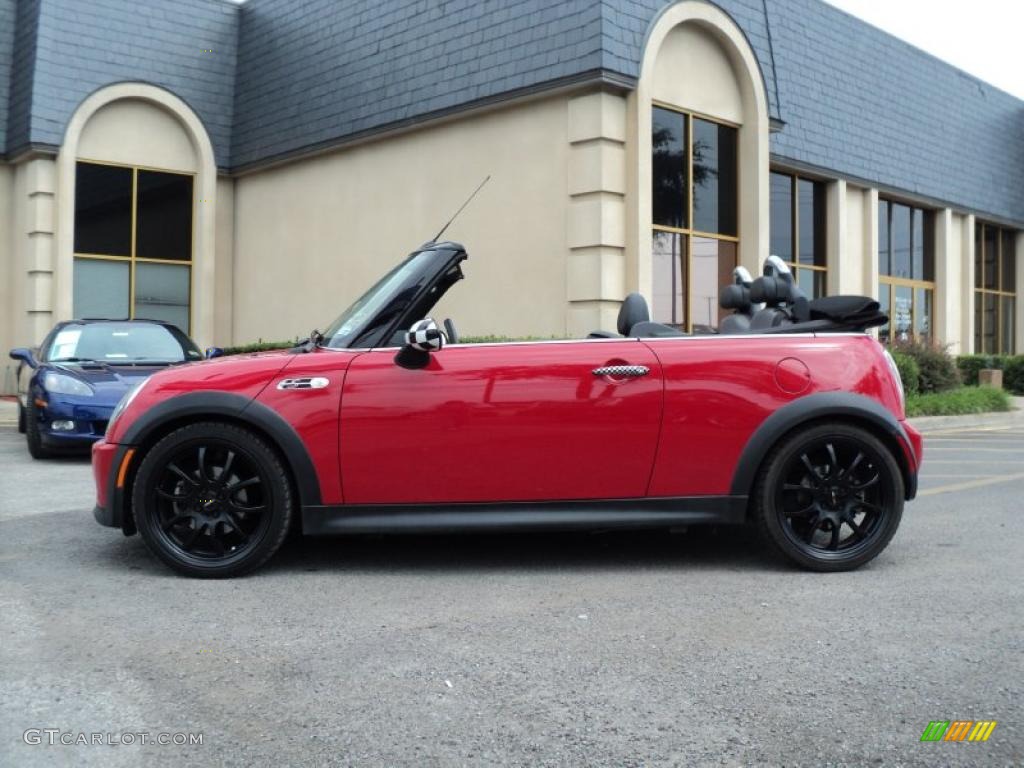 2006 Cooper S Convertible - Chili Red / Space Gray/Panther Black photo #4