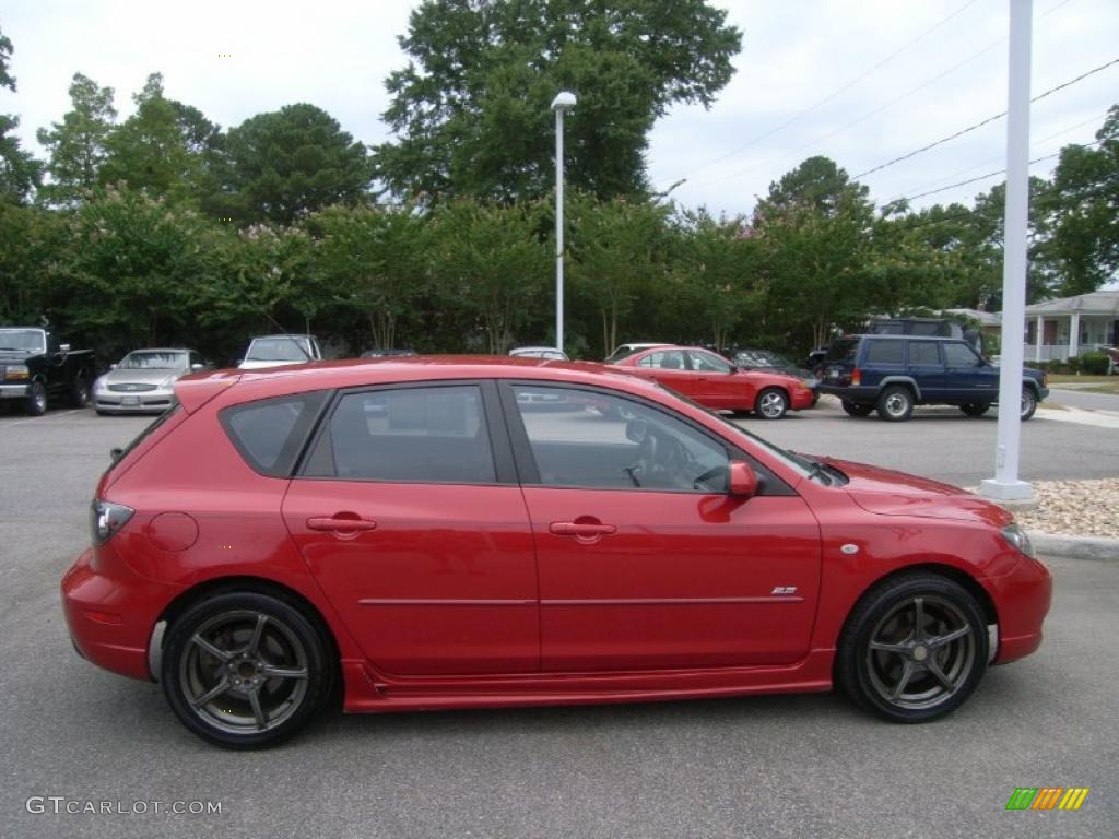 2004 MAZDA3 s Hatchback - Velocity Red / Black/Red photo #6