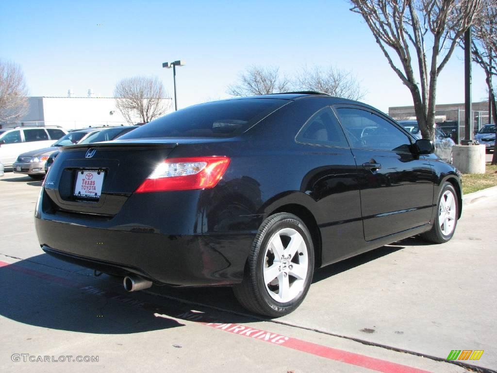 2007 Civic EX Coupe - Nighthawk Black Pearl / Gray photo #6