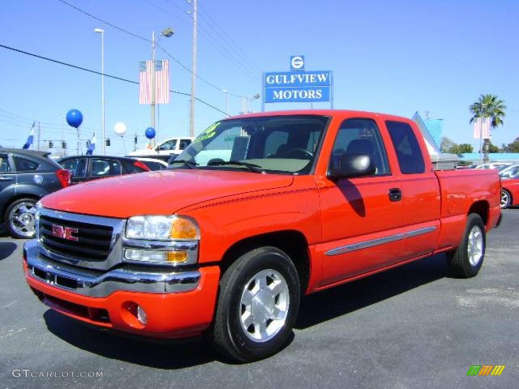 2006 Sierra 1500 SLE Extended Cab - Fire Red / Pewter photo #3