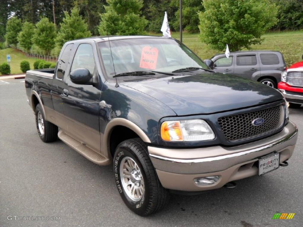 2002 F150 King Ranch SuperCab 4x4 - Charcoal Blue Metallic / Castano Brown Leather photo #6