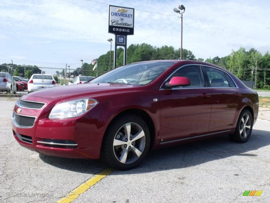 2008 Malibu LT Sedan - Red Jewel Tint Coat / Cocoa/Cashmere Beige photo #1