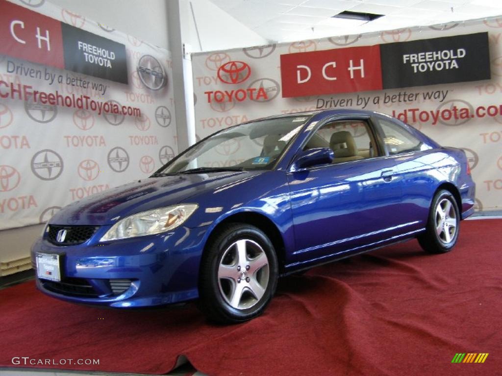 2004 Civic EX Coupe - Fiji Blue Pearl / Ivory Beige photo #1