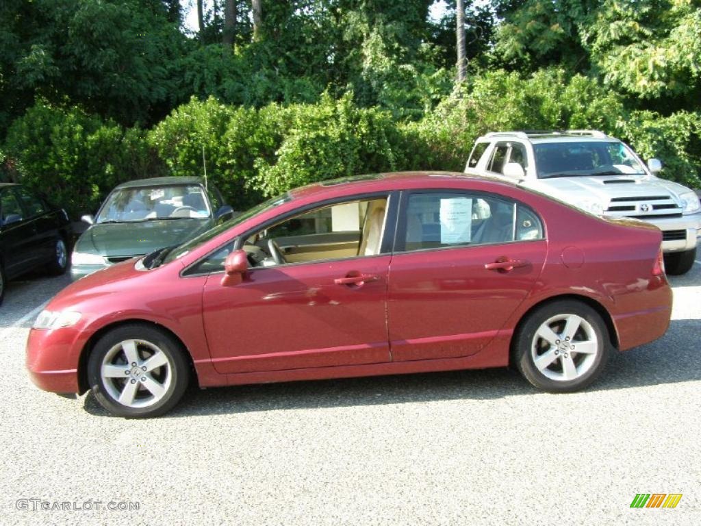 2006 Civic EX Sedan - Tango Red Pearl / Ivory photo #3