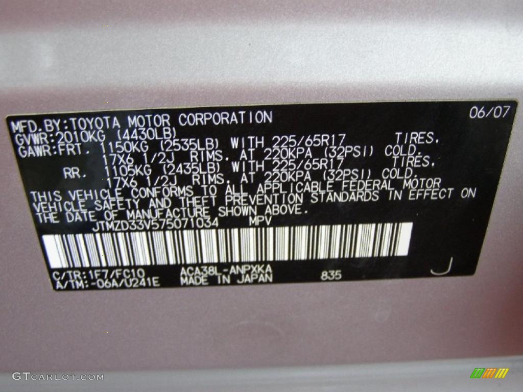 2007 RAV4 I4 - Classic Silver Metallic / Ash Gray photo #16