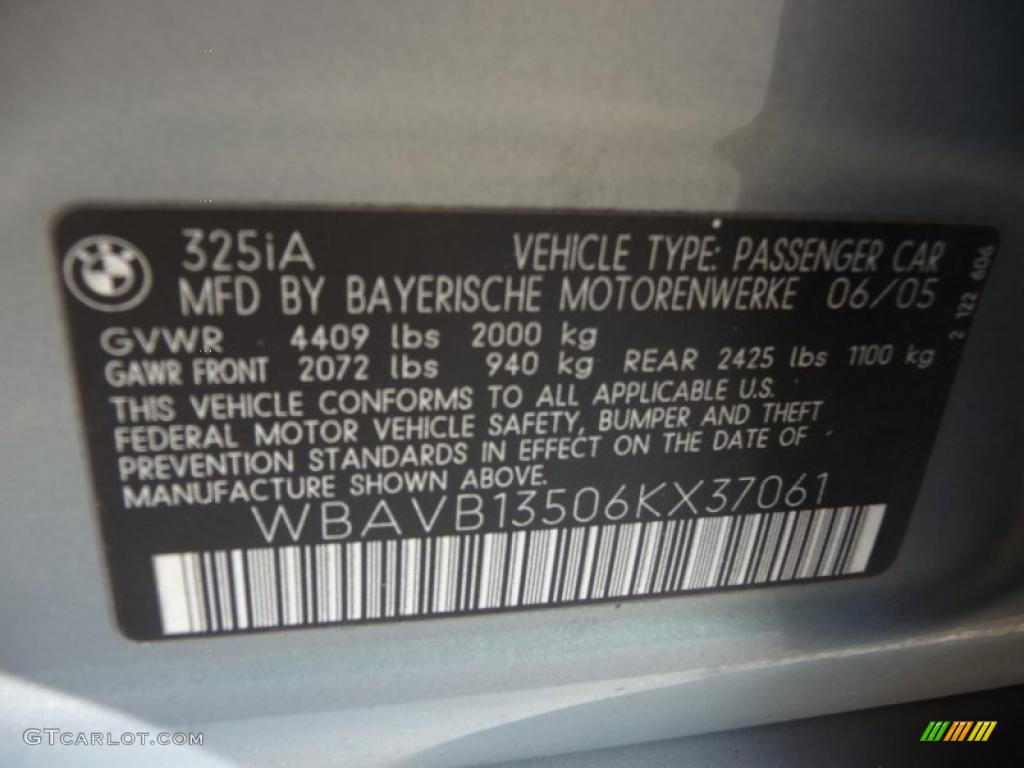 2006 3 Series 325i Sedan - Silver Grey Metallic / Grey photo #22