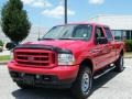 2003 Red Clearcoat Ford F250 Super Duty Lariat Crew Cab 4x4  photo #1