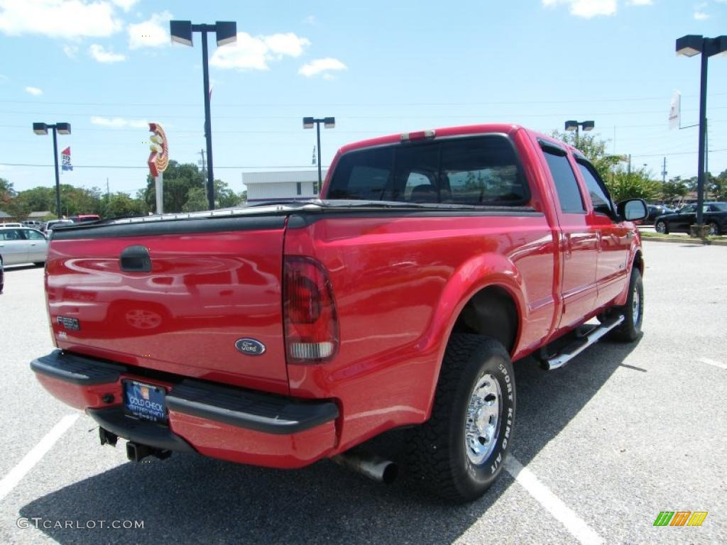 2003 F250 Super Duty Lariat Crew Cab 4x4 - Red Clearcoat / Black photo #5