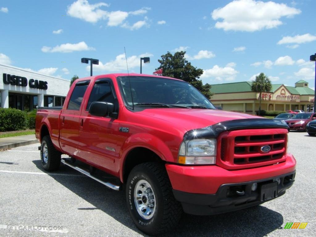 2003 F250 Super Duty Lariat Crew Cab 4x4 - Red Clearcoat / Black photo #7