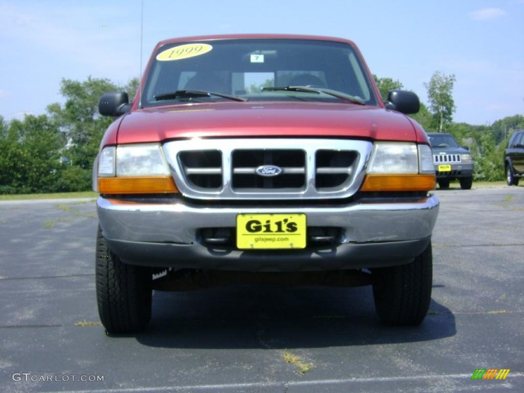 1999 Ranger XLT Extended Cab 4x4 - Toreador Red Metallic / Medium Graphite photo #2