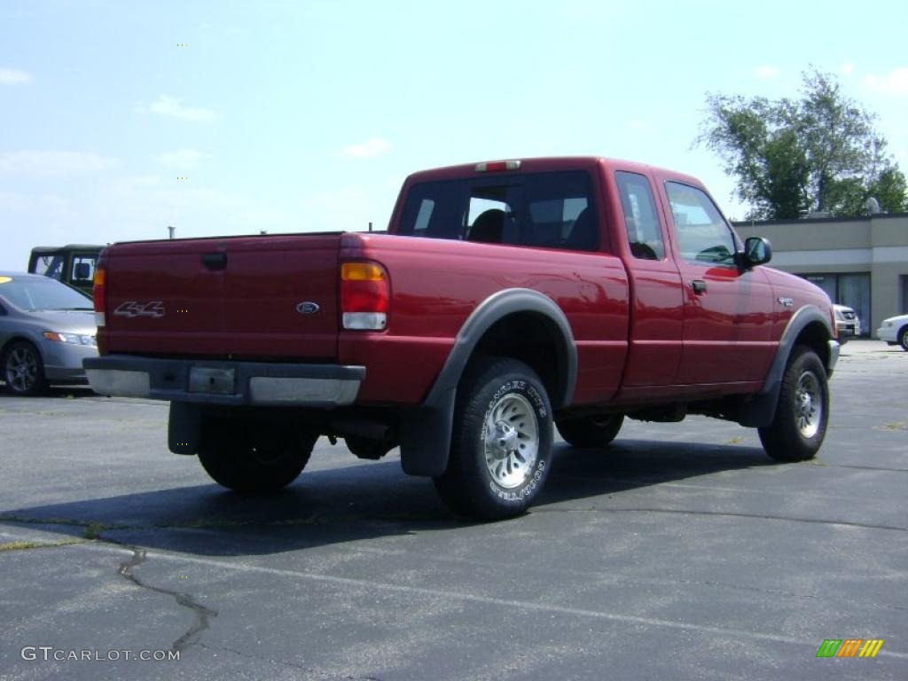 1999 Ranger XLT Extended Cab 4x4 - Toreador Red Metallic / Medium Graphite photo #7