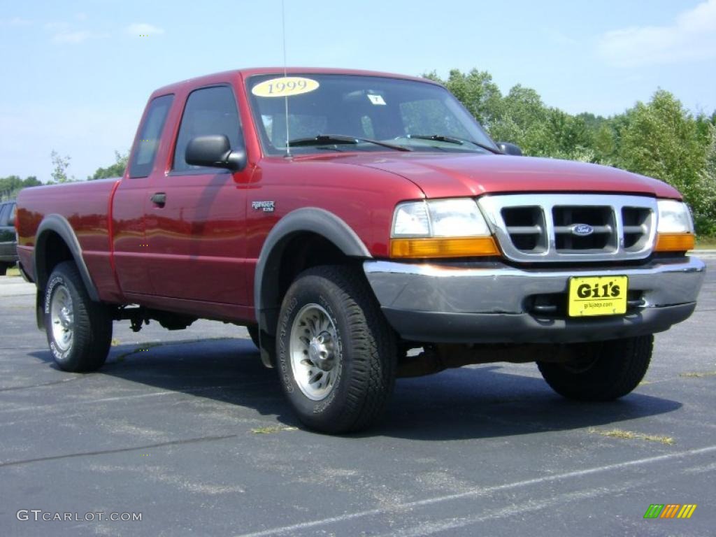 1999 Ranger XLT Extended Cab 4x4 - Toreador Red Metallic / Medium Graphite photo #9