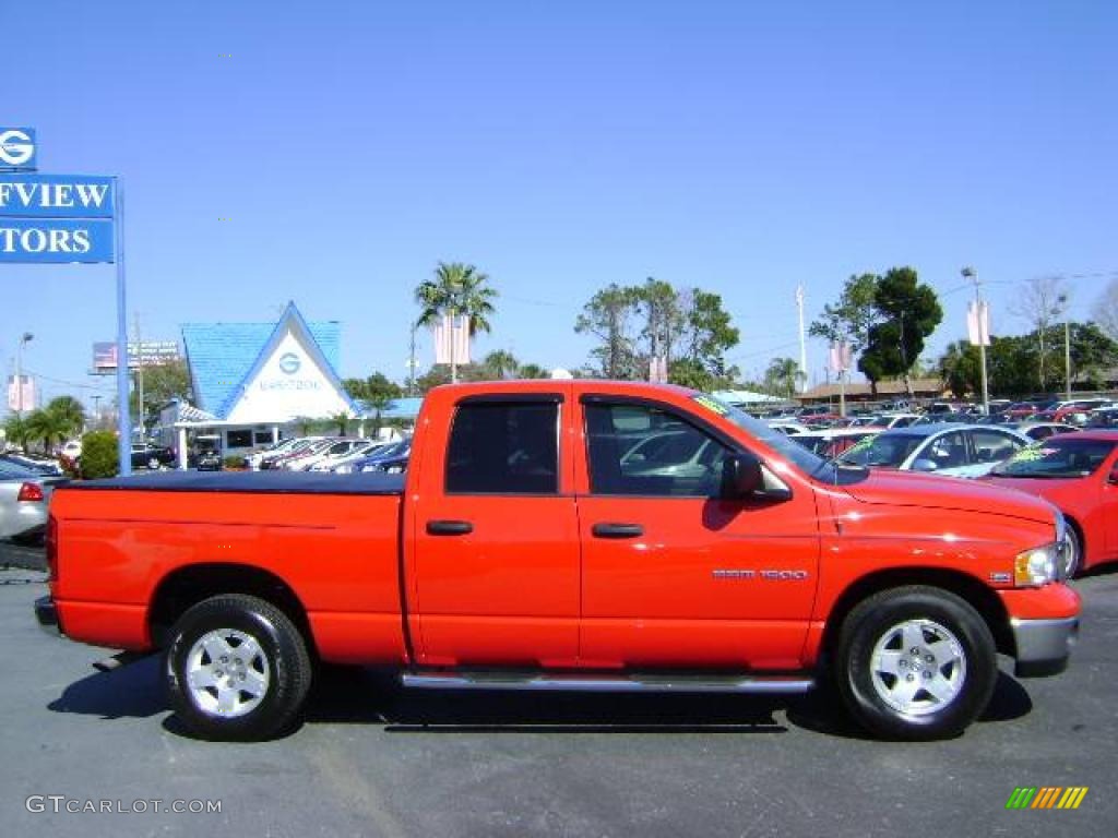 2005 Ram 1500 SLT Quad Cab - Flame Red / Taupe photo #2