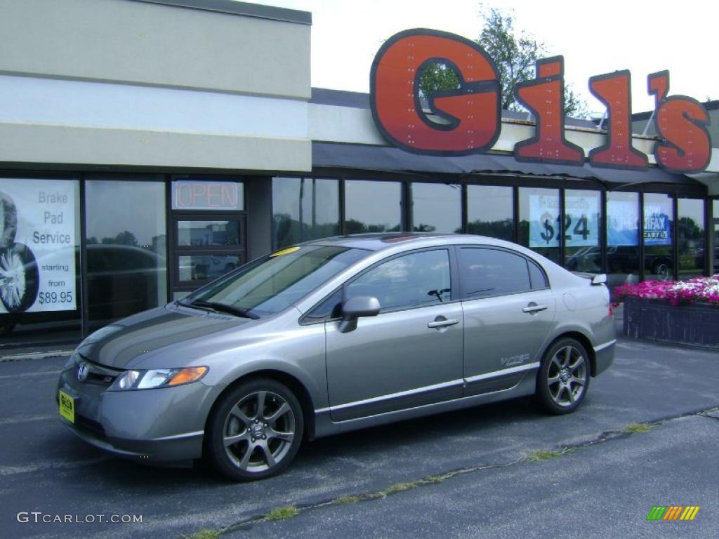 2007 Civic Si Sedan - Galaxy Gray Metallic / Black photo #1