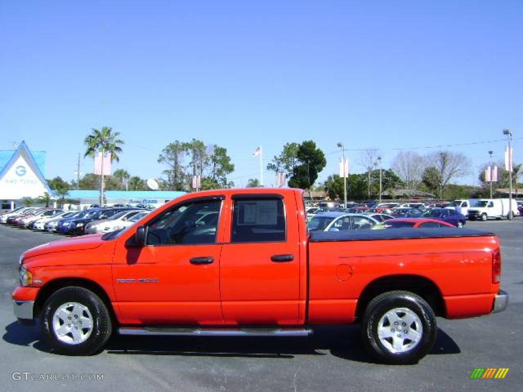 2005 Ram 1500 SLT Quad Cab - Flame Red / Taupe photo #7