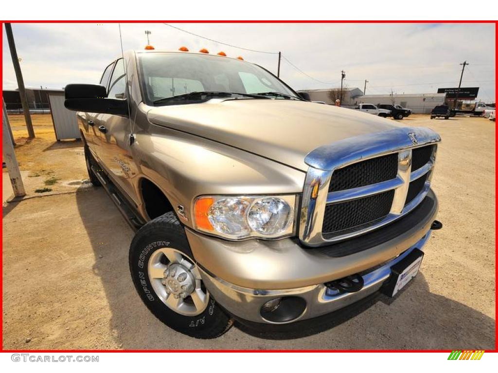 2005 Ram 3500 SLT Quad Cab 4x4 - Light Almond Pearl Metallic / Taupe photo #10