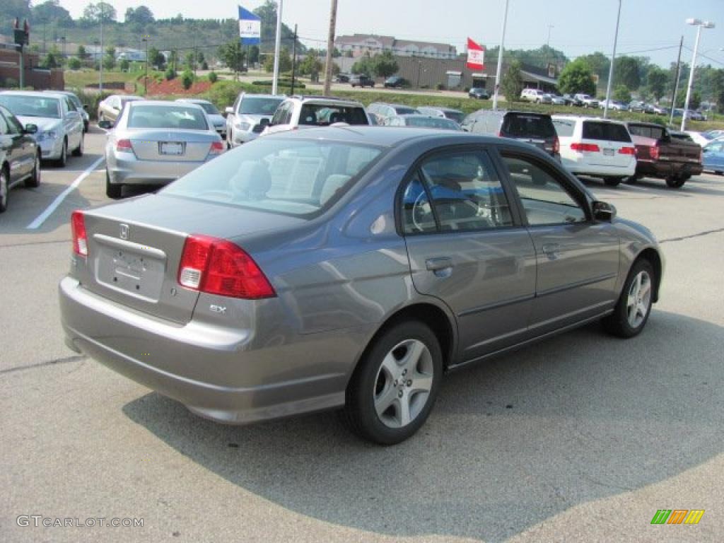 2005 Civic EX Sedan - Magnesium Metallic / Gray photo #7