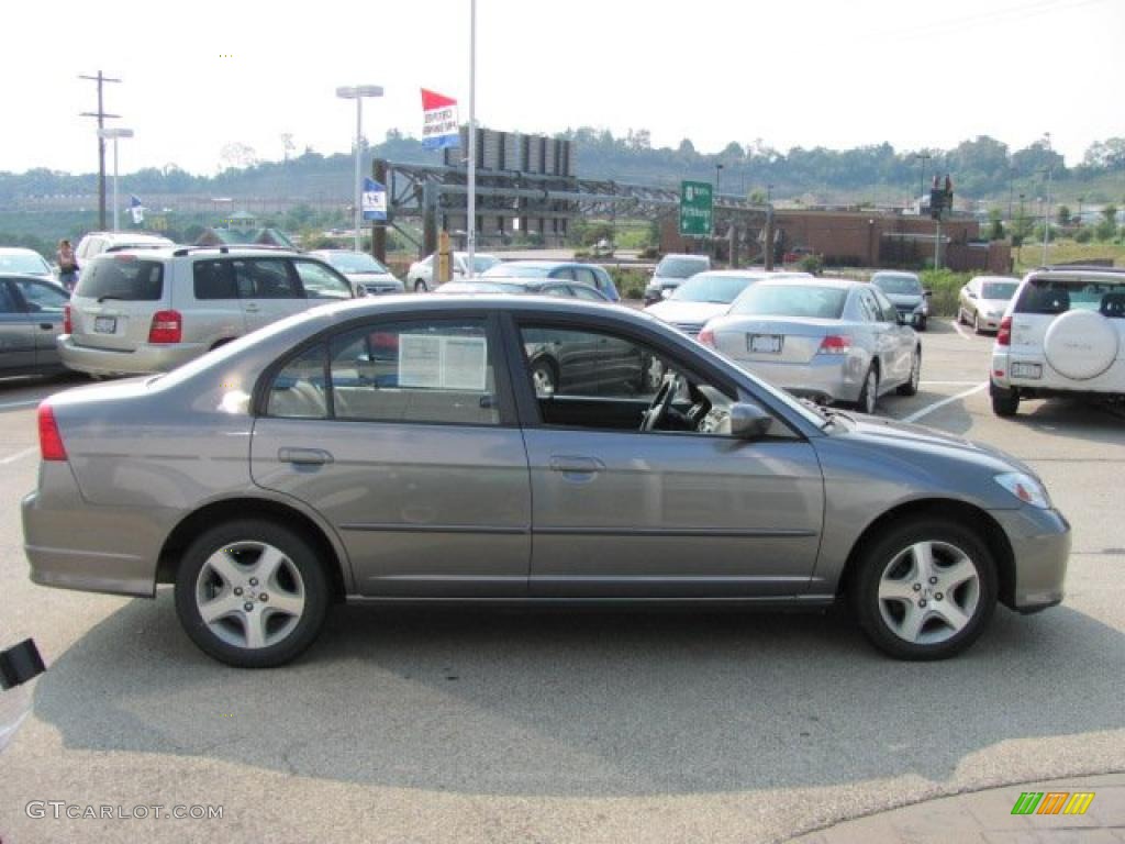 2005 Civic EX Sedan - Magnesium Metallic / Gray photo #8