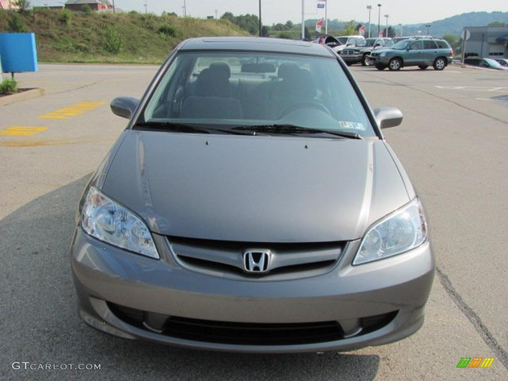 2005 Civic EX Sedan - Magnesium Metallic / Gray photo #10