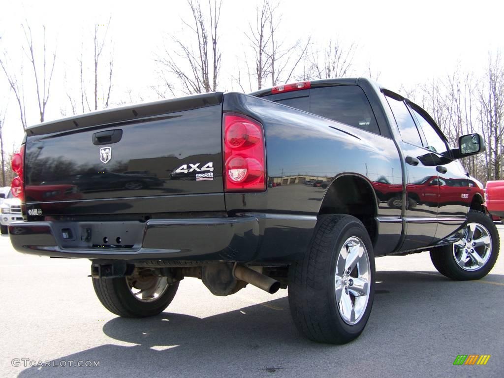 2008 Ram 1500 SLT Quad Cab 4x4 - Brilliant Black Crystal Pearl / Medium Slate Gray photo #3