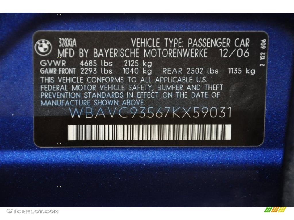 2007 3 Series 328xi Sedan - Montego Blue Metallic / Black photo #15